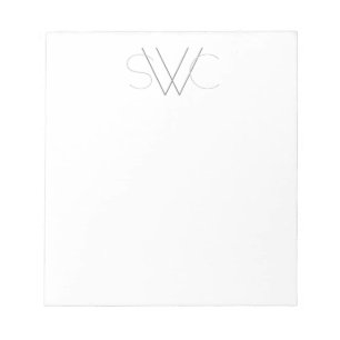 Any Colour - Modern Monogram Notepad