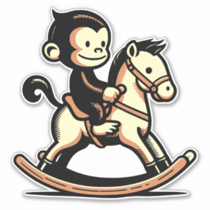 Any Colour Monkey On Rocking Horse