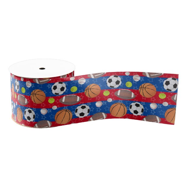 Any Colour – Multi Ball Sports  Grosgrain Ribbon (Spool)