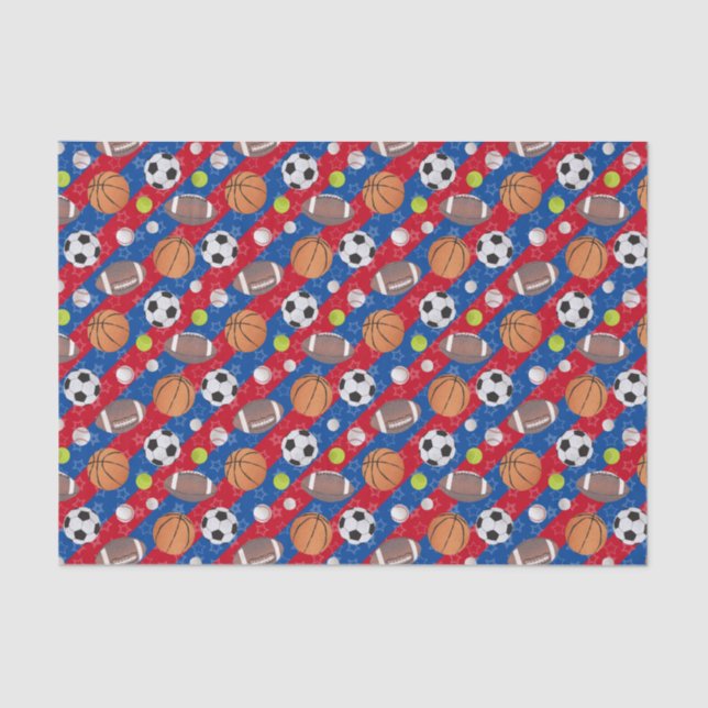 Any Colour – Multi Ball Sports  Tissue Paper (Front)