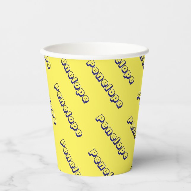 Any Colour Name Collage Custom Script Repeating Paper Cups (Front)