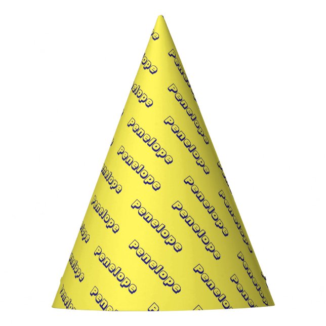 Any Colour Name Collage Custom Script Repeating Party Hat (Front)