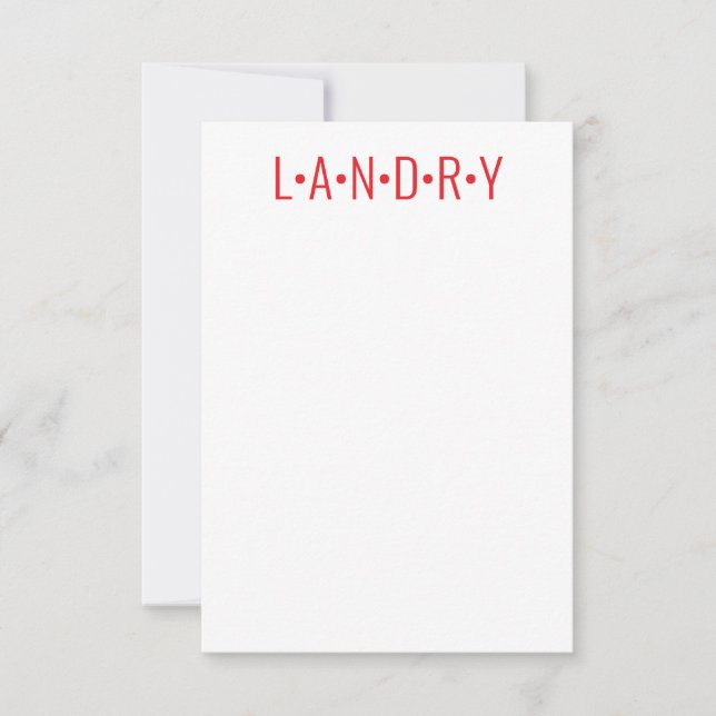 Any Colour - Name Dots Personalised Flat Note Card (Front)