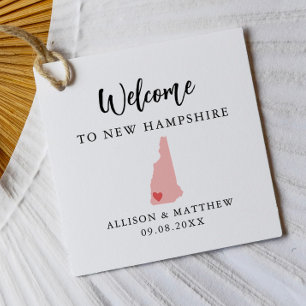 Any Colour New Hampshire Wedding Welcome Bag Favour Tags