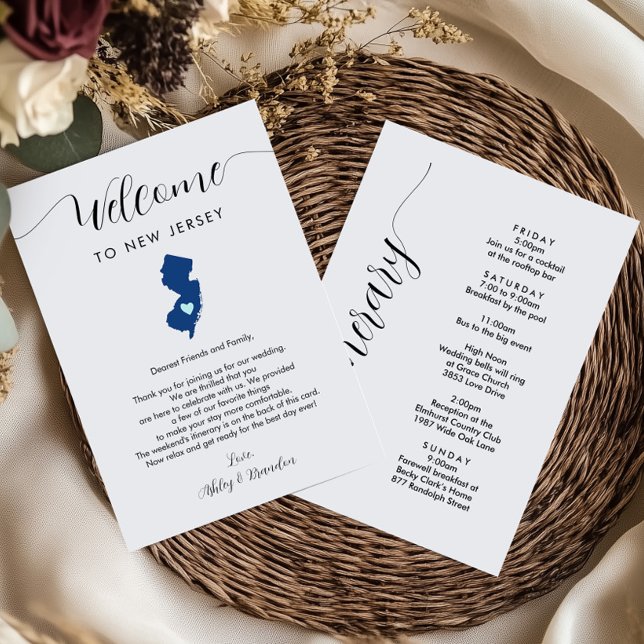 Any Colour New Jersey Wedding Welcome Itinerary (Creator Uploaded)