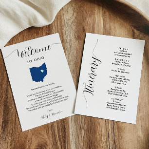 Any Colour Ohio Wedding Welcome Letter & Itinerary