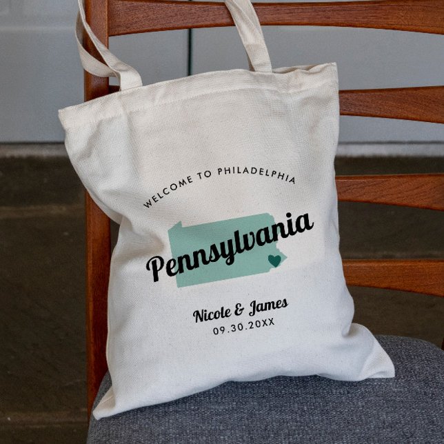 Any Colour Pennsylvania Map  Wedding Welcome Bag, Tote Bag (Creator Uploaded)