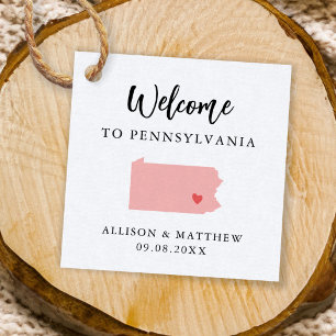 Any Colour Pennsylvania Wedding Welcome Bag Favour Tags
