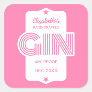 Any Colour Personalised Gin Sticker