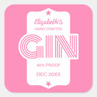 Any Colour Personalised Gin Sticker