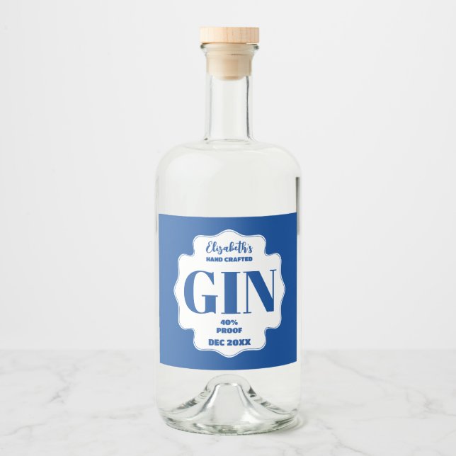 Any Colour Personalised Gin Sticker (Front)