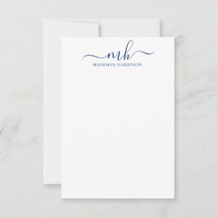 Any Colour Personalised Initials & Name Note Cards