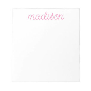 Any Colour - Personalised Script Cute Name Notepad
