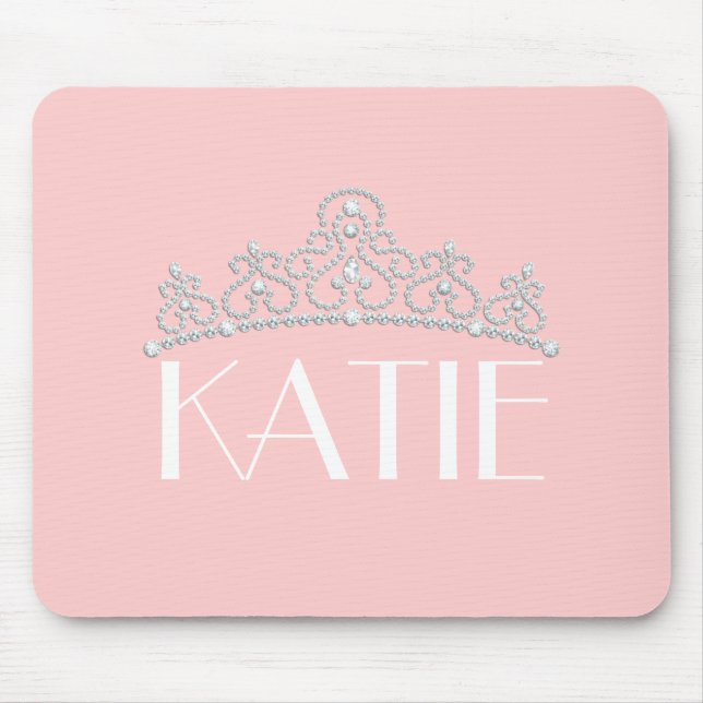 Any Colour Personalised Tiara Mouse Pad (Front)