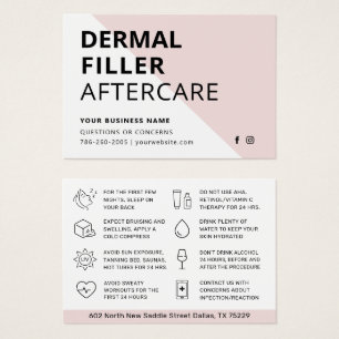 Any Colour Pink Dermal Filler Aftercare Card 