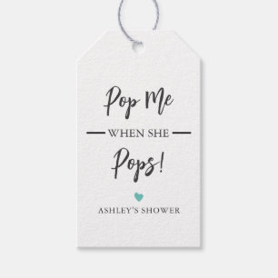 Any Colour Pop Me When She Pops, Baby Shower Gift Tags