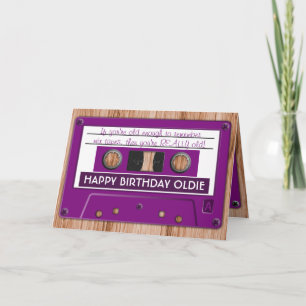 Any Colour Retro Music Cassette Tape Birthday Card