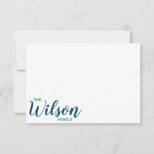 Any Colour - Script & Block Family Note Cards