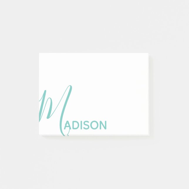 Any Colour Script & Block Name Personalised Post I Post-it Notes (Front)