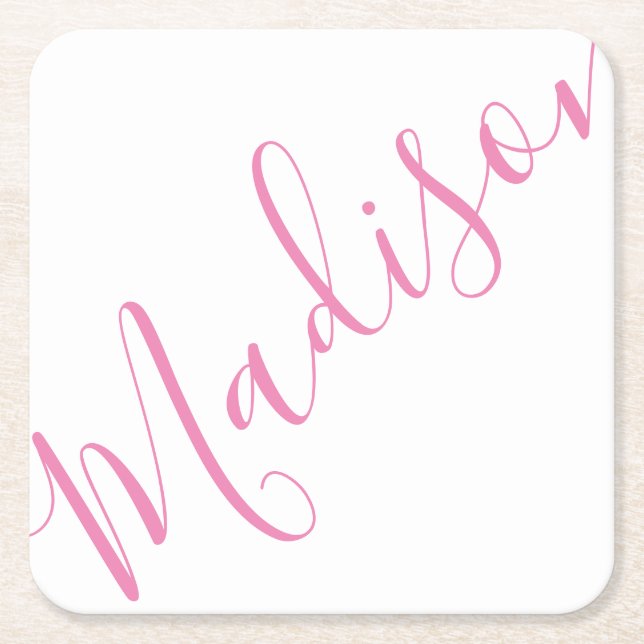 Any Colour - Script Name Paper Coasters (Front)