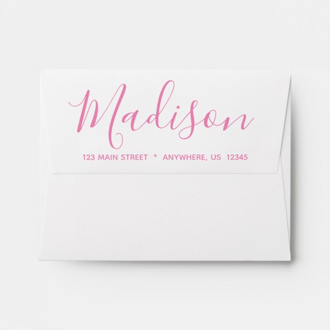Any Colour - Script Name Personalised Envelopes (Back (Top Flap))