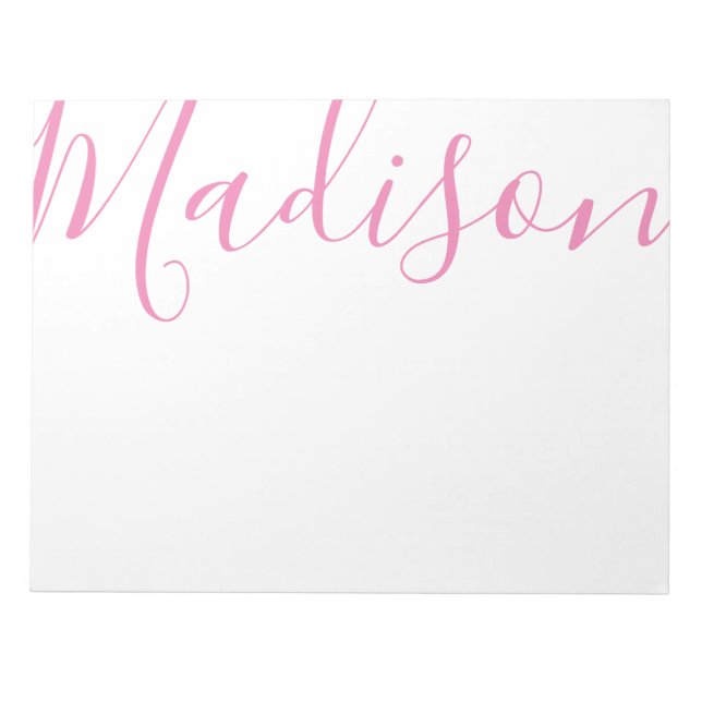 Any Colour - Script Name Personalised Large Notepa Notepad (Front)