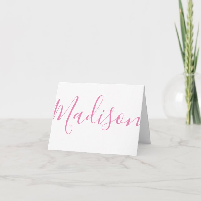Any Colour - Script Name Personalised Note Cards (Front)
