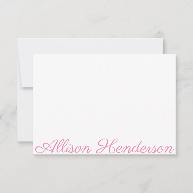 Any Colour - Script Name Personalised Note Cards (Front)