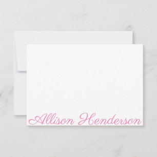 Any Colour - Script Name Personalised Note Cards