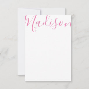 Any Colour - Script Name Personalised Note Cards