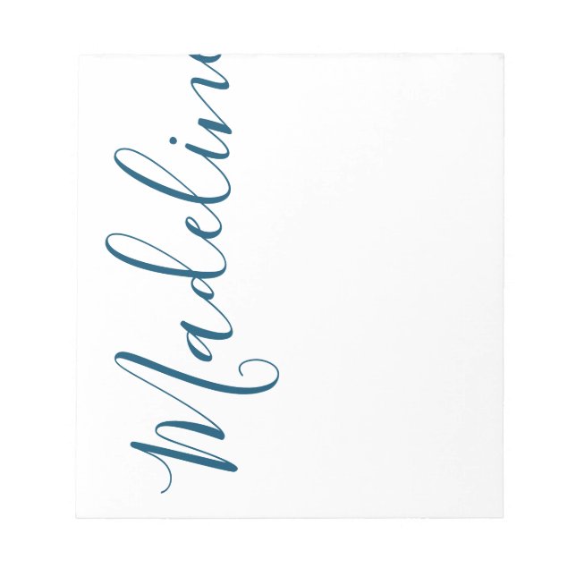 Any Colour - Script Name Personalised Notepad (Front)