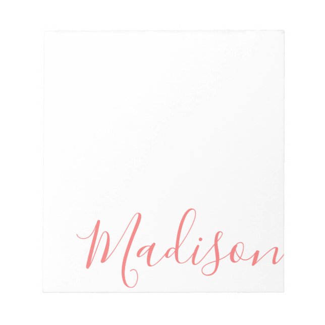 Any Colour - Script Name Personalised Notepad (Front)