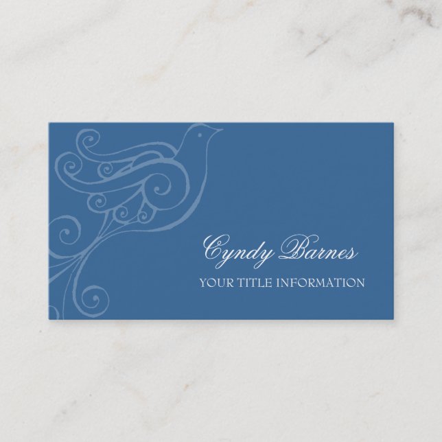 Any Colour Scrolly Bird Business Card (Front)