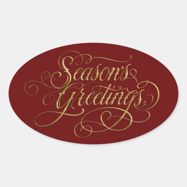 Any Colour Season's Greetings Gold Sticker (Front)