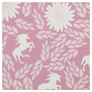 Any Colour shows as Pink Ivory Unicorn Floral Fabric