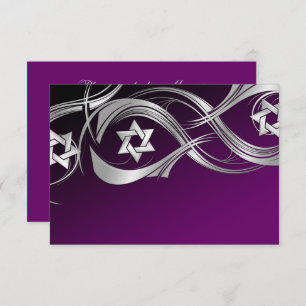 Any Colour Silver Star Swag Bat Mitzvah RSVP