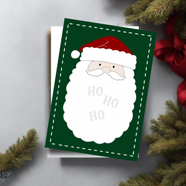 Any Colour Simple Santa Holiday Greeting Card (Creator Uploaded)