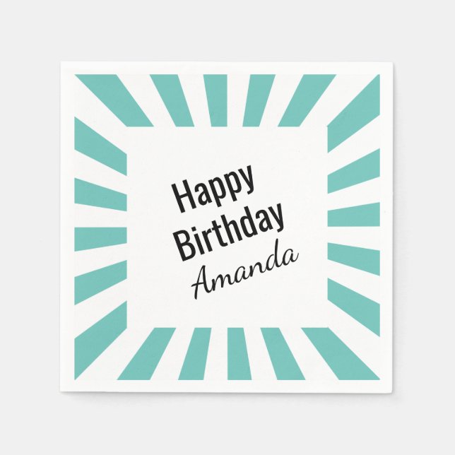 Any Colour Starburst Stripes Any Occasion Napkin (Front)