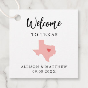 Any Colour Texas Wedding Welcome Bag Favour Tags