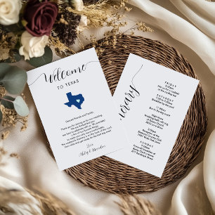 Any Colour Texas Wedding Welcome Letter & Itinerar