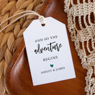 Any Colour The Adventure Begins, Wedding Welcome Gift Tags