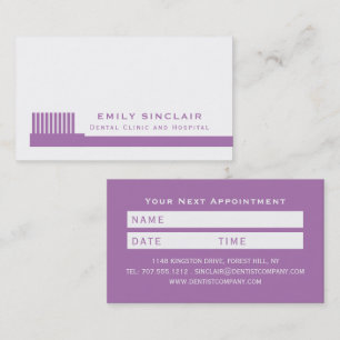 Any Colour Toothbrush, Dentist Appointment Business Card