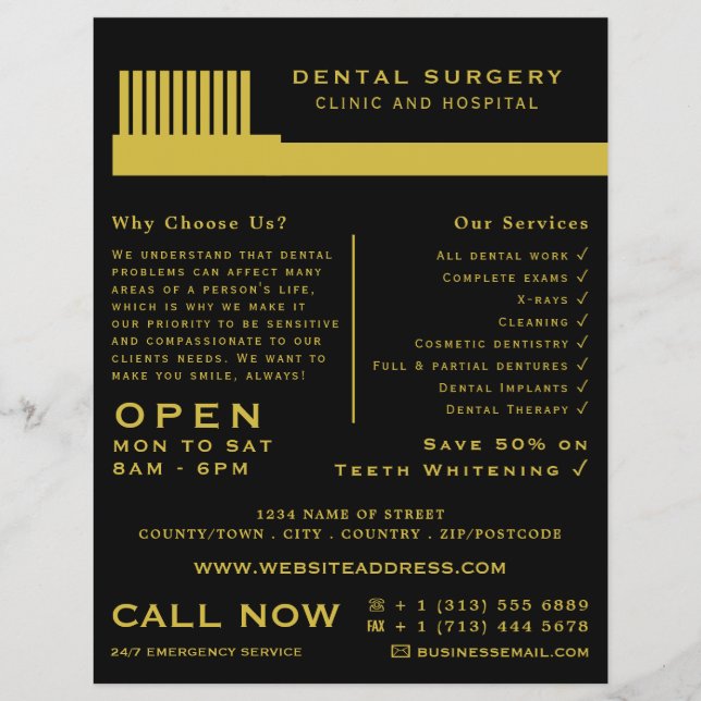 Any Colour Toothbrush, Dentistry, Dentist Advert Flyer (Front)