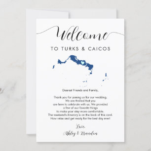Any Colour Turk & Caicos Wedding Welcome Itinerary
