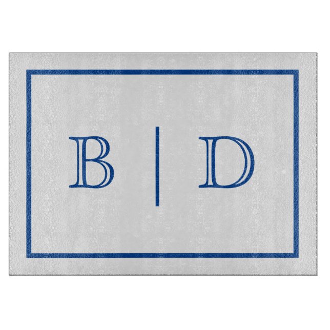 Any Colour- Two Letter Monogram Glass Cutting Boar Cutting Board (Front)