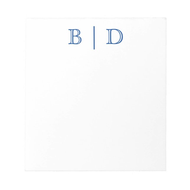 Any Colour - Two Letter Monogram Notepad (Front)