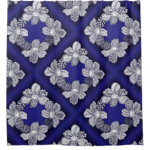 Any Colour Unique Flower Doodles Shower Curtain