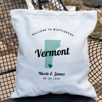 Any Colour Vermont Map Wedding Welcome Bag,