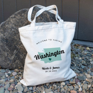Any Colour Washington State Map Wedding Welcome Ba Tote Bag