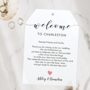Any Colour Wedding Welcome Tag, Letter Itinerary